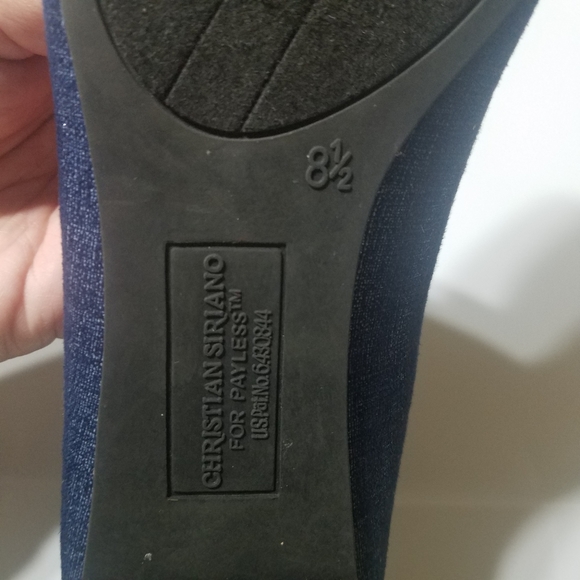 Women's Metallic Blue Pointed Flats - NEW - 8.5 - Picture 6 of 7